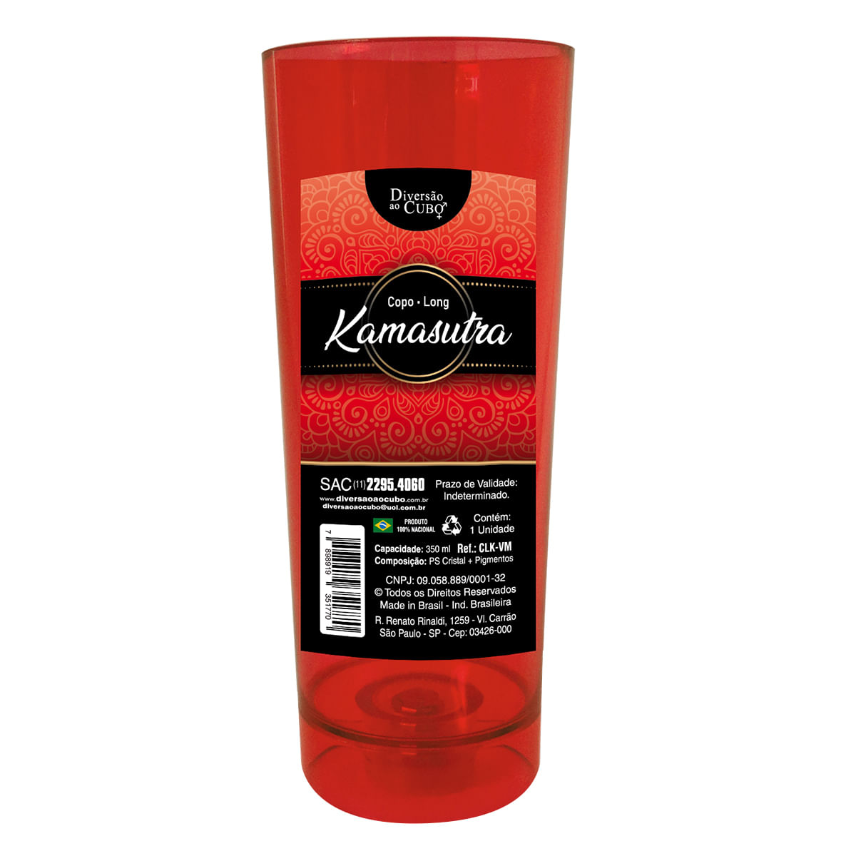 Kamasutra Posições Copo Long 350ml Diversão ao Cubo