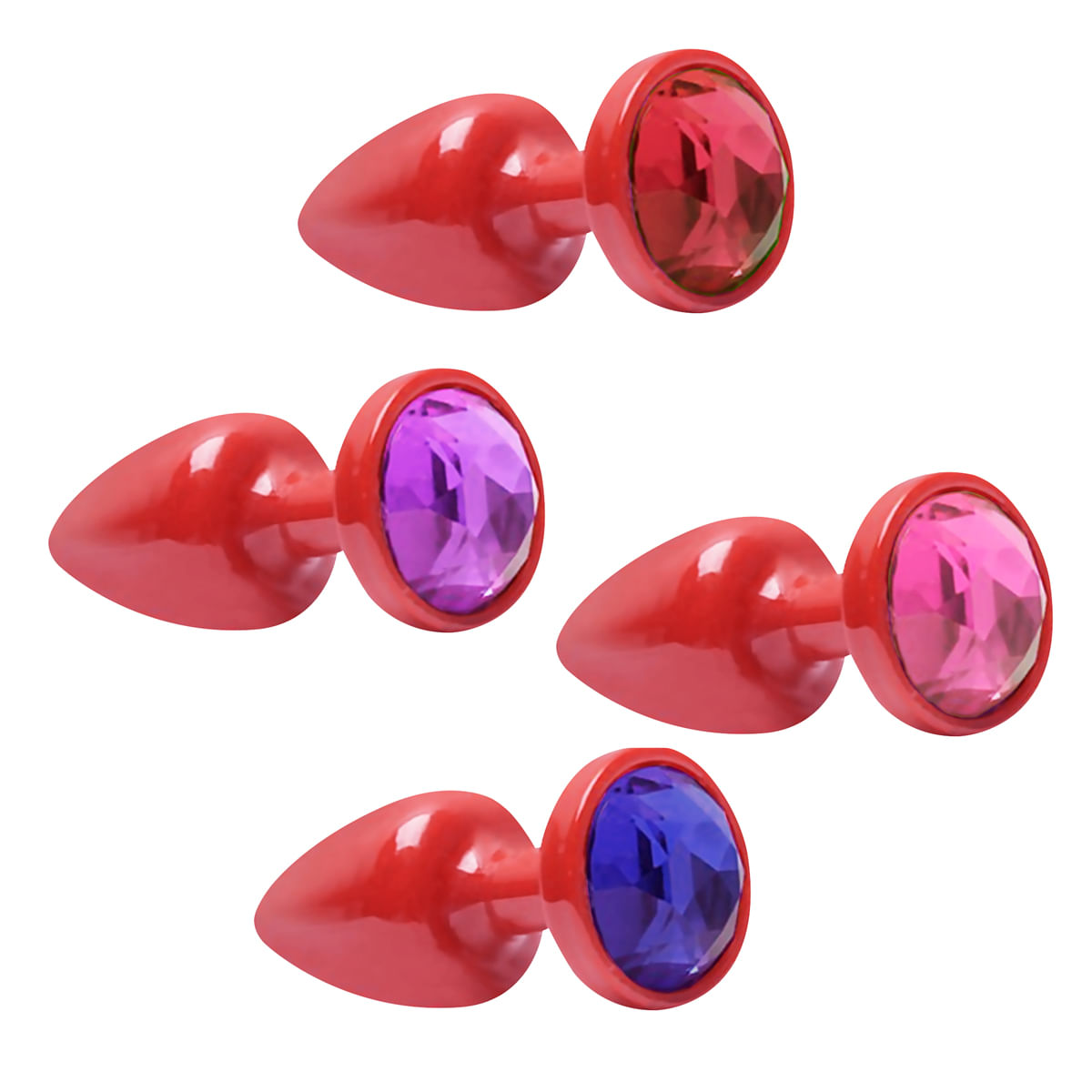 Plug Anal Vermelho com Joia Diverso ao Cubo em 10X Sem Juros Plug Anal Vermelho com Joia Diverso ao Cubo em 10X Sem Juros