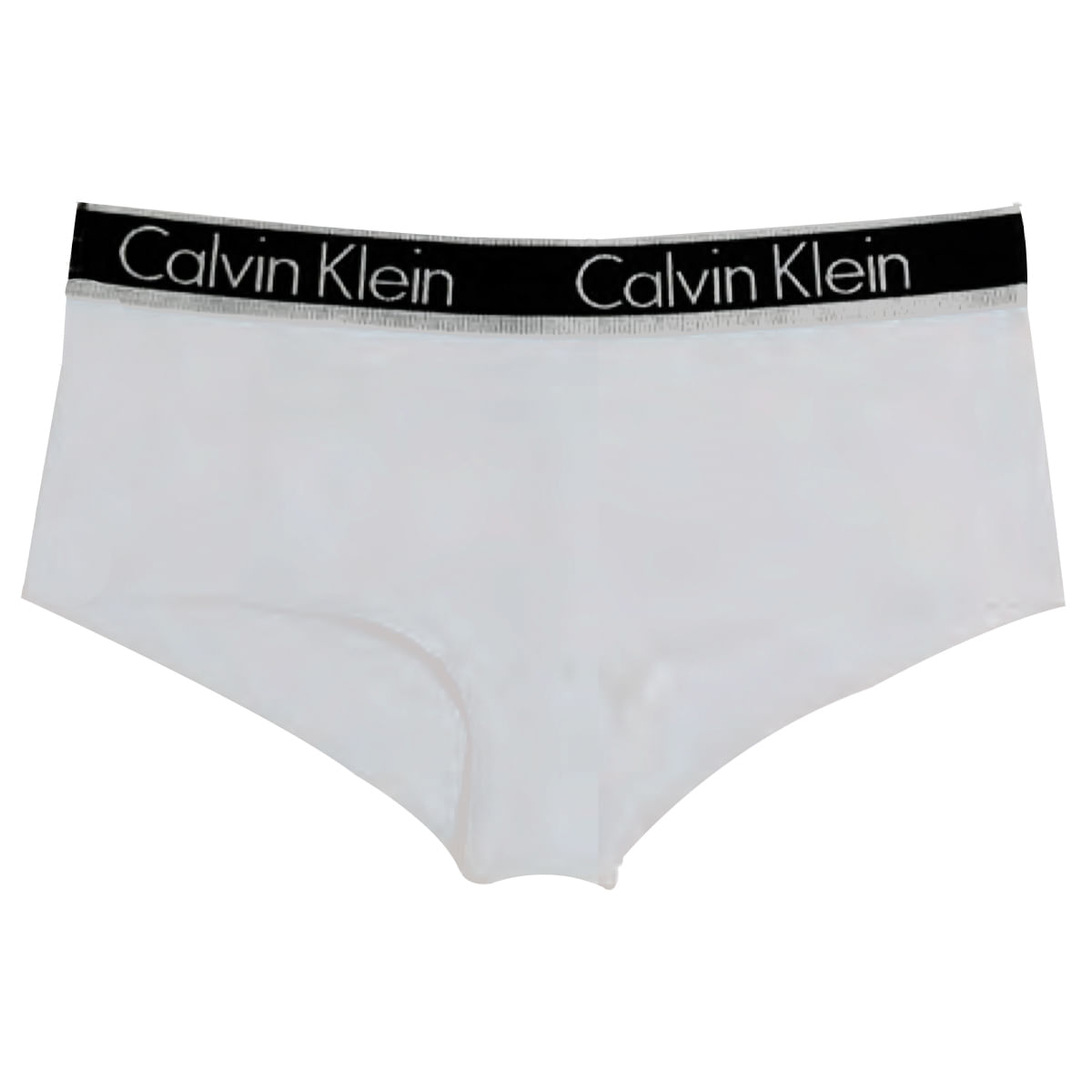 Calcinha Boyshort Cotton com Elástico Bordado Logo Calvin Klein