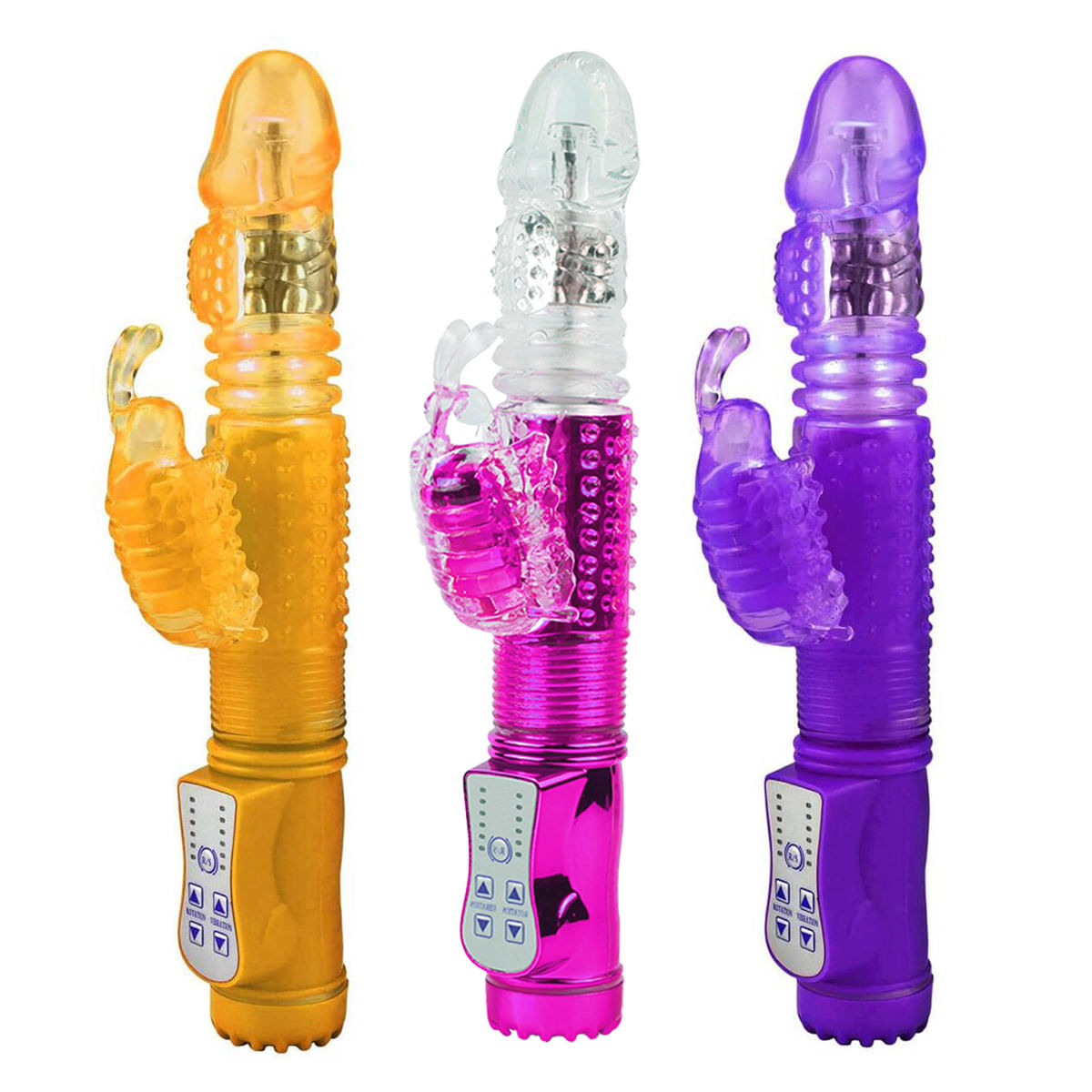 Coelho do Prazer Vibrador Ponto G Vai e Vem e Rotativo com 30 Funções Vibratorias Intt