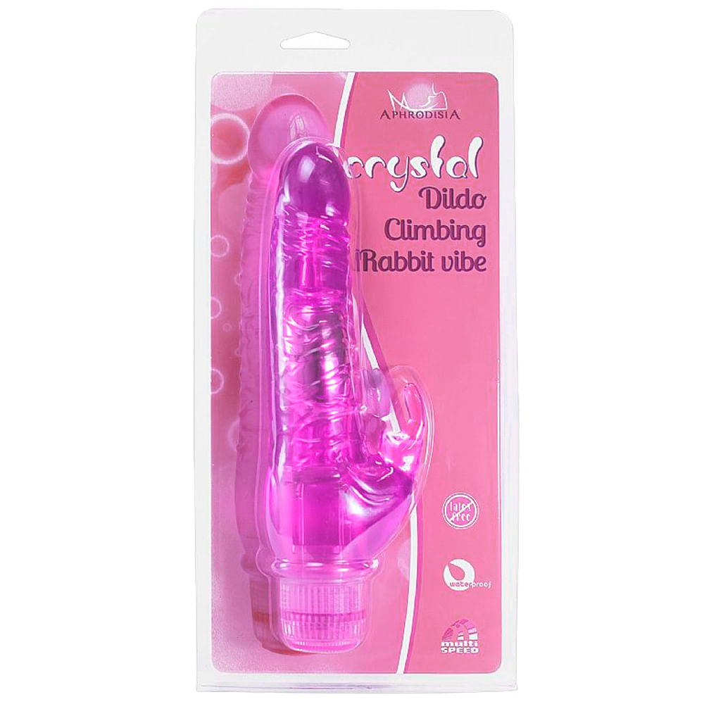 Crystal Vibrador com Estimulador Coelho em Jelly Multivelocidade Sexy Import
