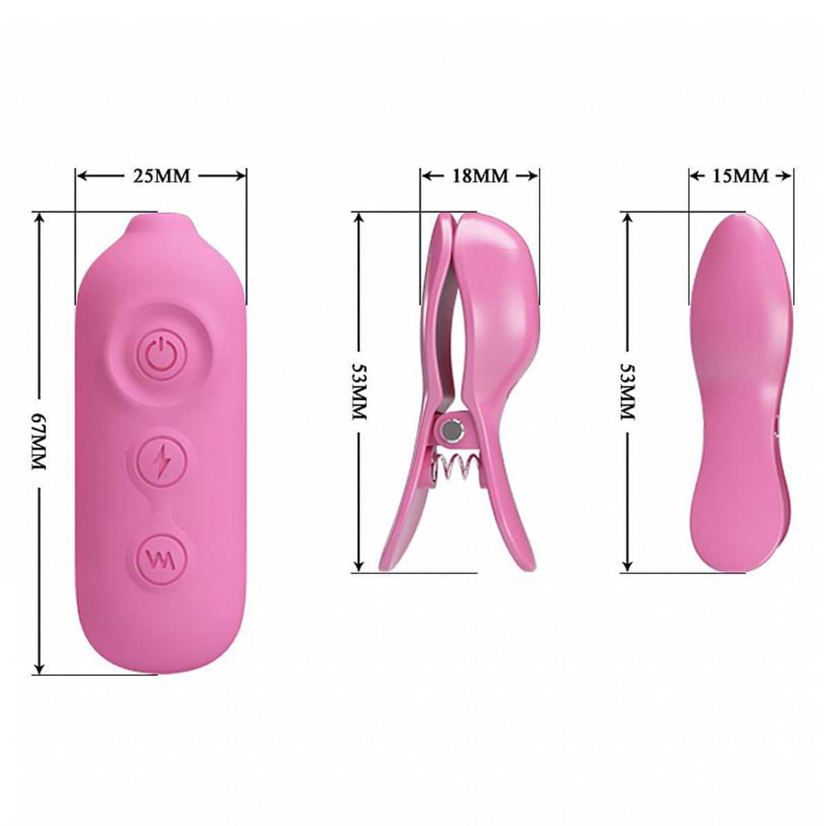 Nipple Clip Vibrador de Mamilos com 7 Modos de Vibração e 3 Modos de Choque Sexy Import