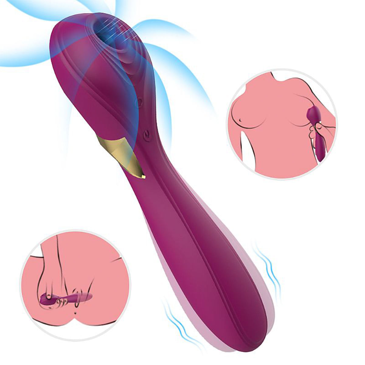 S-Hande Vibrador de Clitoris com 9 Modos de Vibração e Pulsação Sexy Import