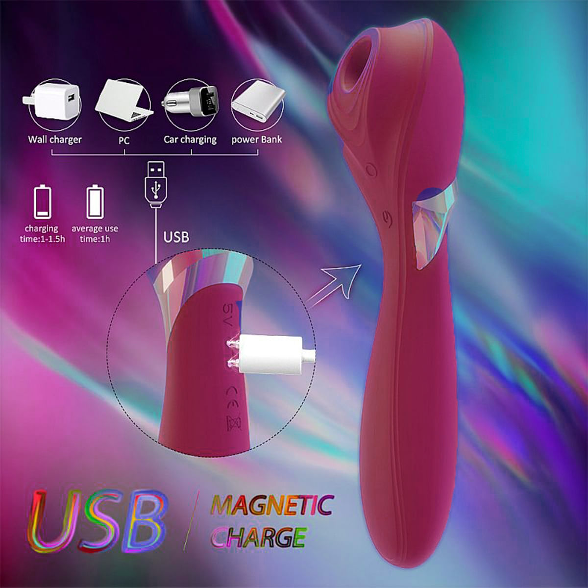 S-Hande Vibrador de Clitoris com 9 Modos de Vibração e Pulsação Sexy Import