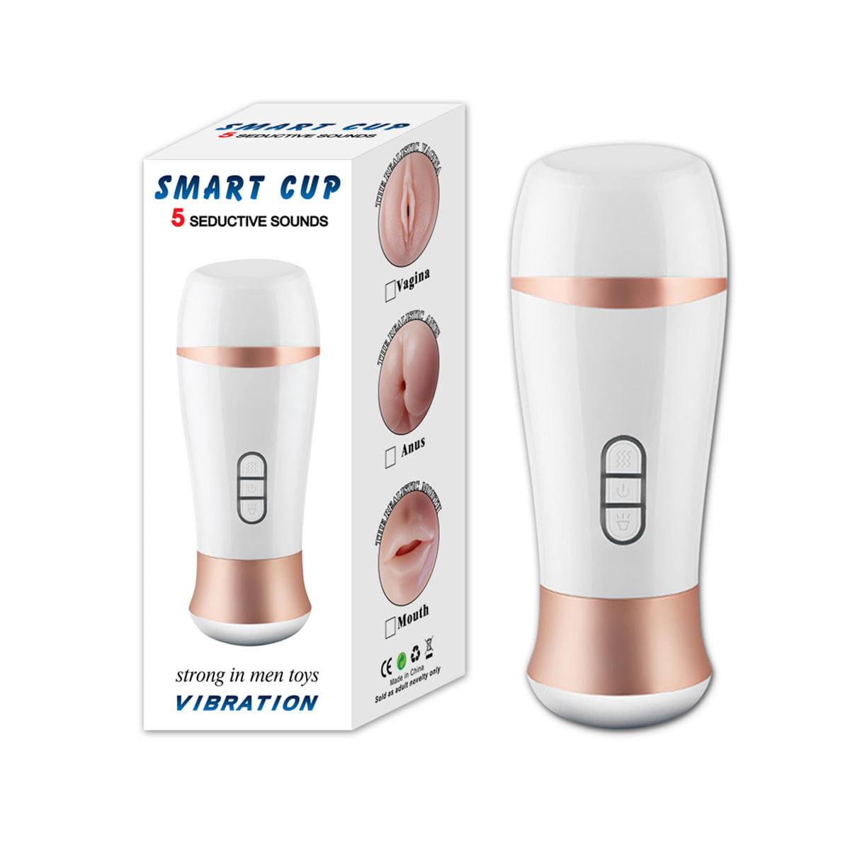 Smart Cup Masturbador Masculino Lanterna com 10 Modos de Vibração Vip Mix
