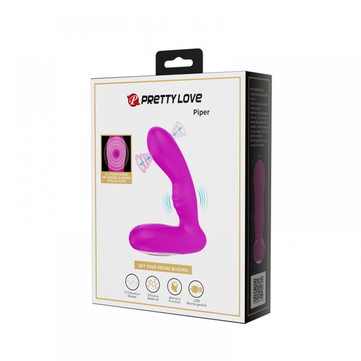 Piper Vibrador com 12 Movimentos Vai e Vem e 12 Modos de Vibração Vip Mix
