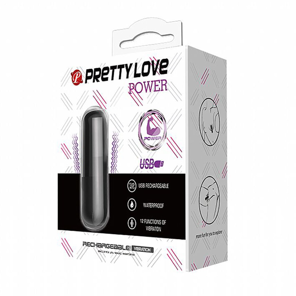 Power Pretty Love Bullet com 12 Modos de Vibração Sexy Import