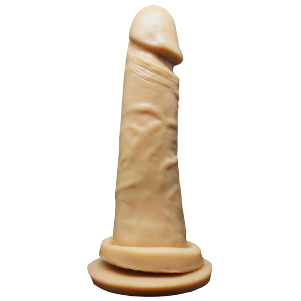 Prótese Realística Maciça com Glande Destacada e Ventosa 16,5 x 4 cm Garji Prótese Realística Maciça com Glande Destacada e Ventosa 16,5 x 4 cm Garji