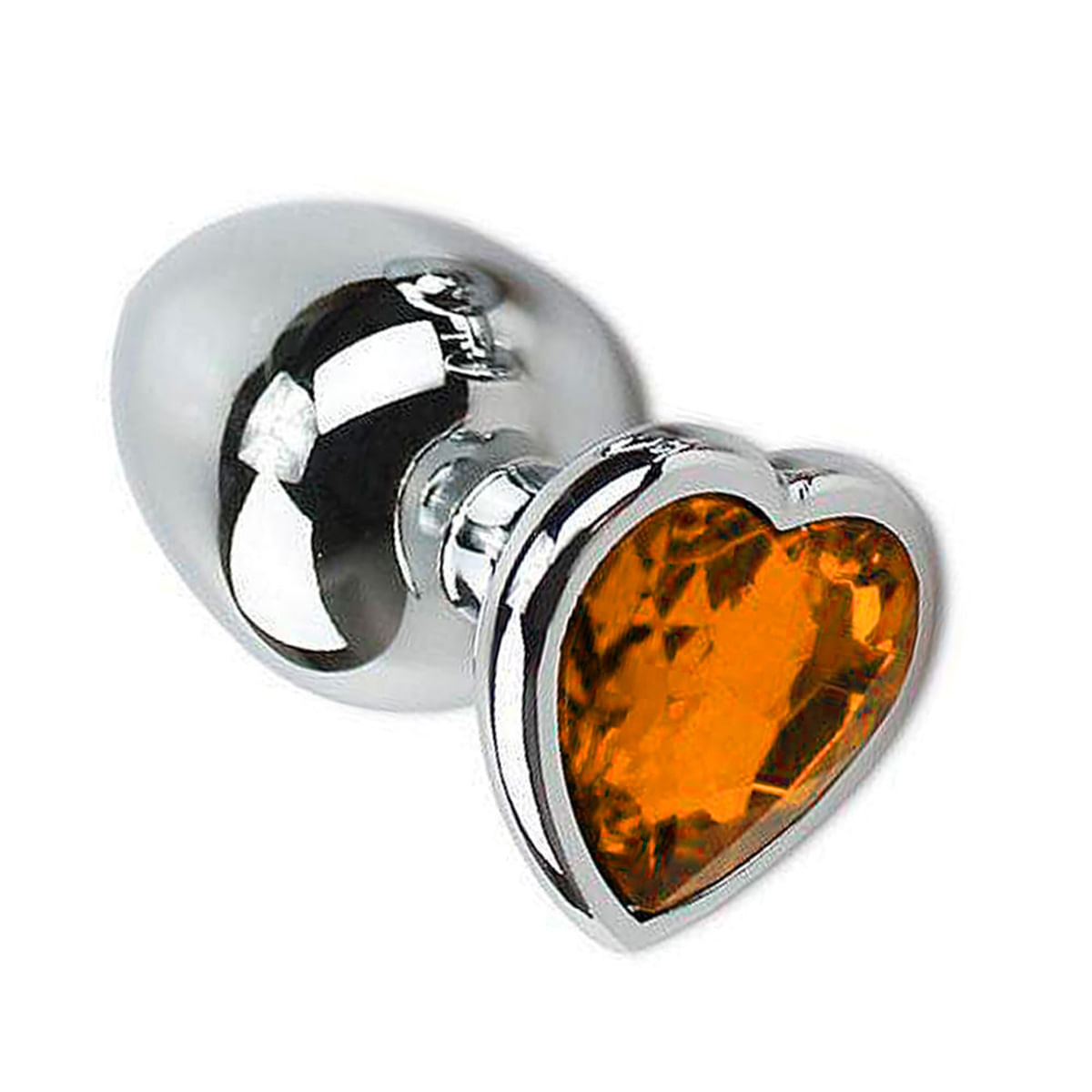 Plug Anal Cônico com Cristal Formato Coração P Sexy Import Plug Anal Cônico com Cristal Formato Coração P Sexy Import