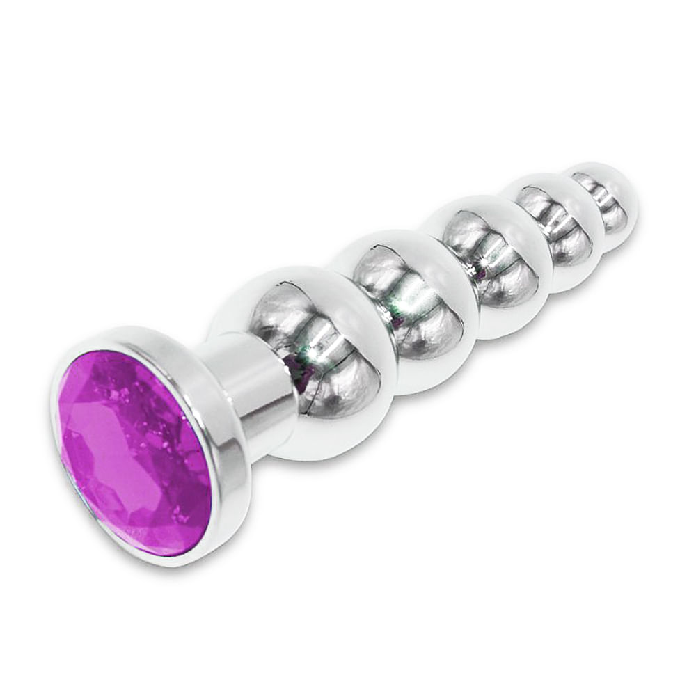 Cristal Plug Anal Escalonado em Aço 12 x 2,2 cm Sexy Import Cristal Plug Anal Escalonado em Aço 12 x 2,2 cm Sexy Import