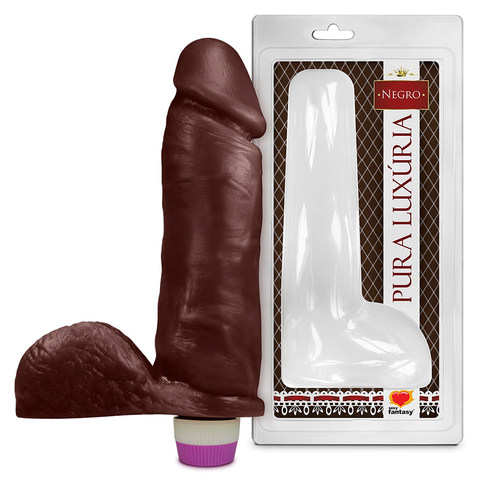 Prótese Pura Luxúria Realístico com Escroto e Vibro 20,5 x 4,7cm Sexy Fantasy Prótese Pura Luxúria Realístico com Escroto e Vibro 20,5 x 4,7cm Sexy Fantasy