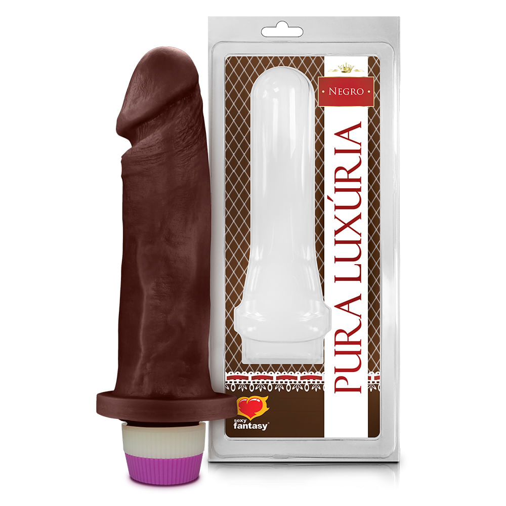 Prótese Pura Luxúria Realístico com Vibro 18x4,5 cm Sexy Fantasy Prótese Pura Luxúria Realístico com Vibro 18x4,5 cm Sexy Fantasy