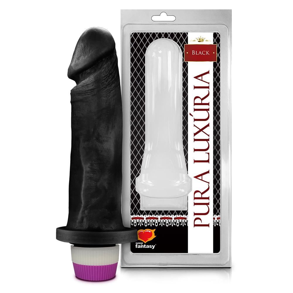 Prótese Pura Luxúria Realístico com Vibro 18x4,5 cm Sexy Fantasy