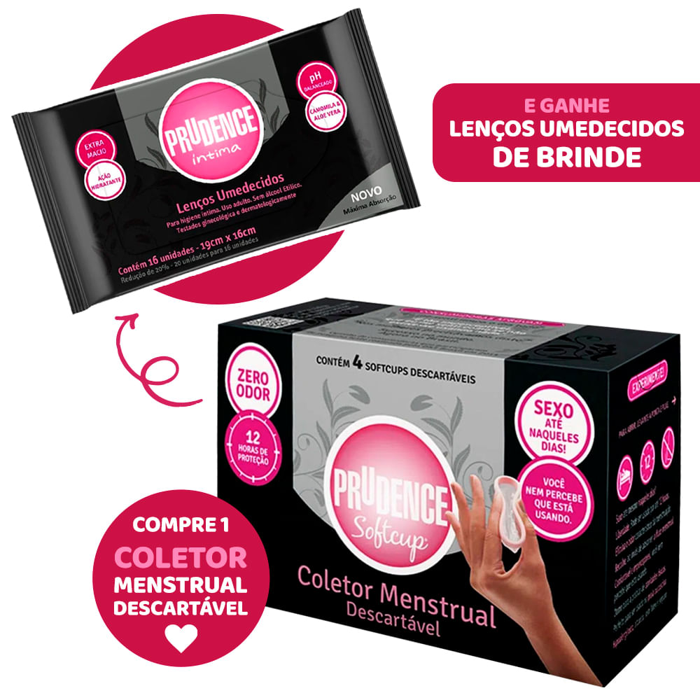 Kit Prudence Softcup Coletor Menstrual + Lenço Linha Íntima Mulher Miess