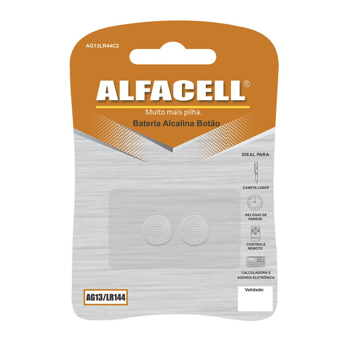 Bateria Alcalina AG13/LR44 1.5V Cartela com 2 Unidades Alfacell Bateria Alcalina AG13/LR44 1.5V Cartela com 2 Unidades Alfacell