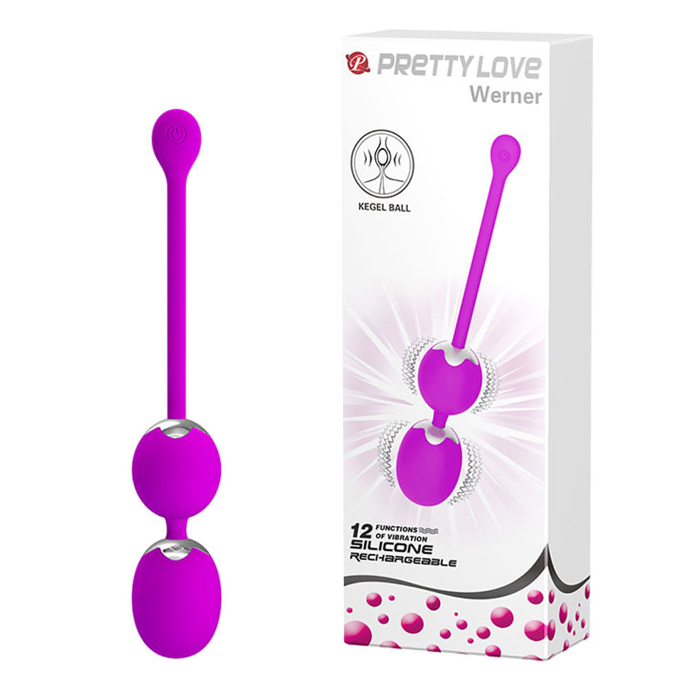 Pretty Love Werner Bolas de Pompoar com 12 Modos de Vibração 3R Import Pretty Love Werner Bolas de Pompoar com 12 Modos de Vibração 3R Import