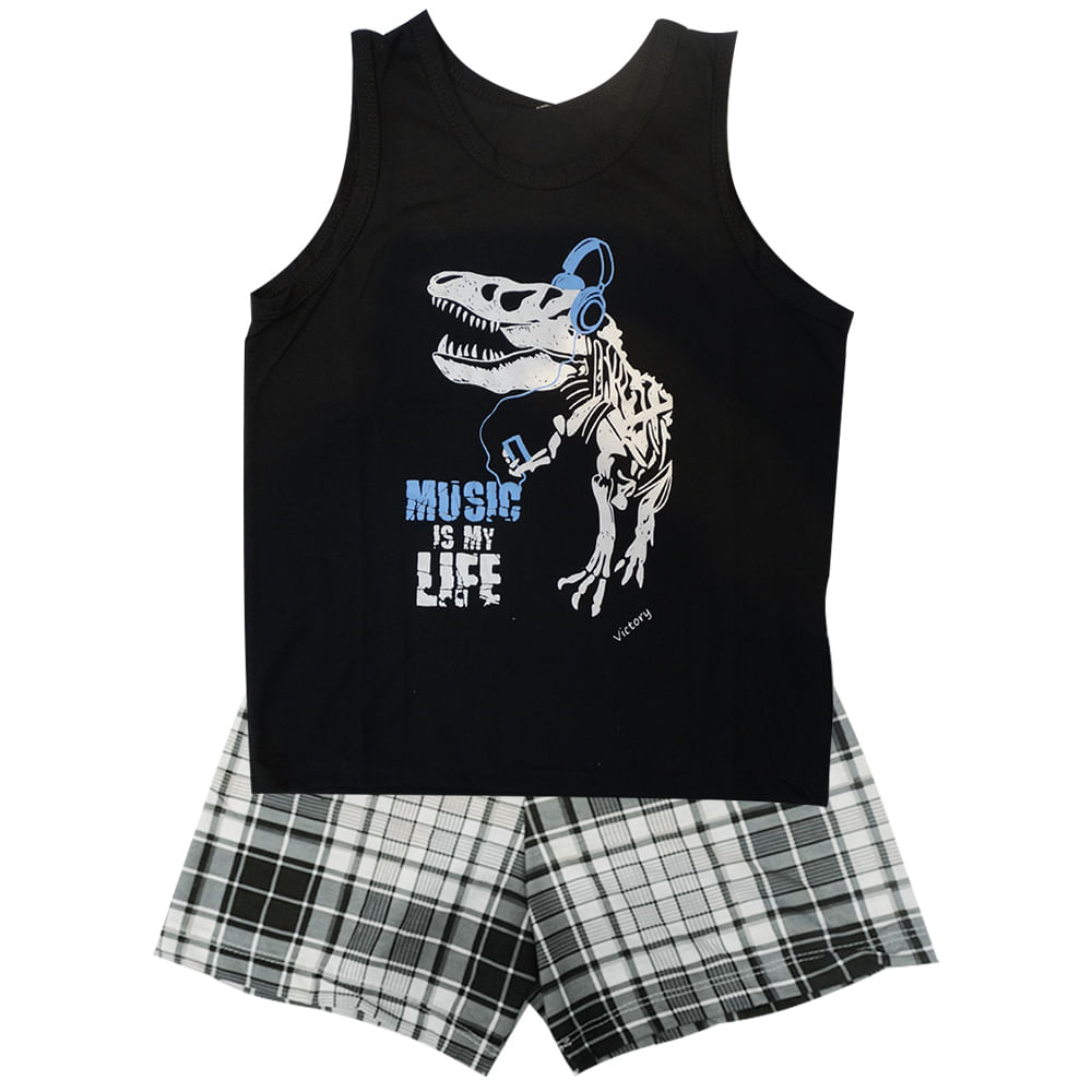 Pijama Regata Infantil Menino em Meia Malha Victory