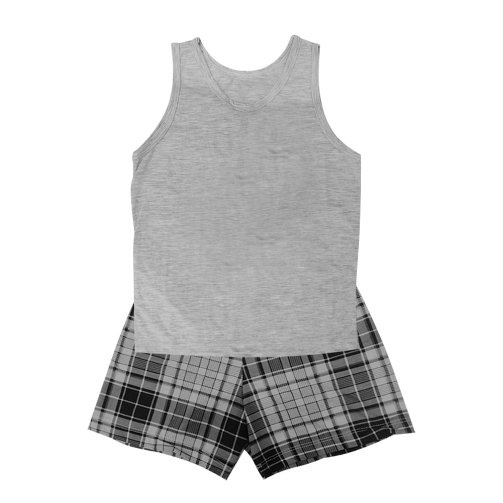 Pijama Infantil Curto Modelo Regata Estampado em Malha PV Pimenta Sexy