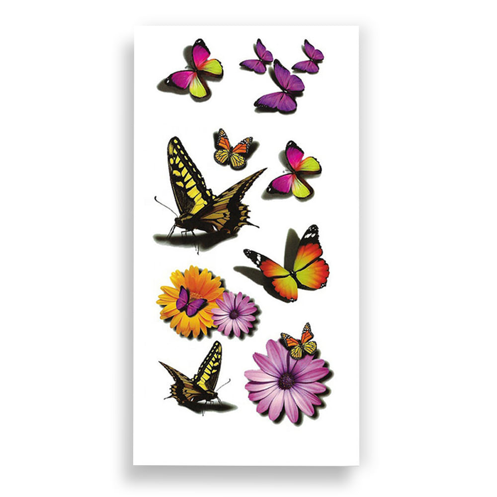 Cartela de Tatuagem Adesiva Temporária 3D 19 x 9 cm Luvi Cartela de Tatuagem Adesiva Temporária 3D 19 x 9 cm Luvi