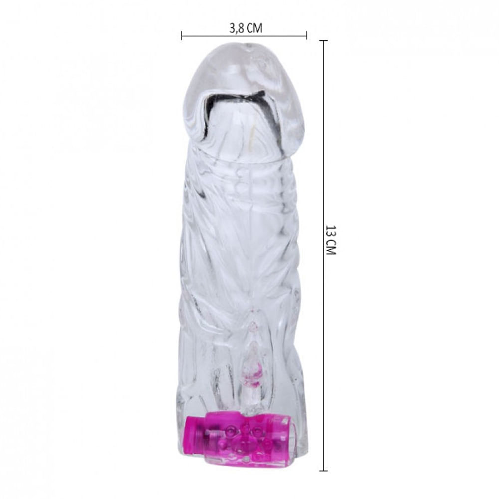 Penis Sleeve Capa Peniana Vibratória com Estimulador Clitoriano Vip Mix