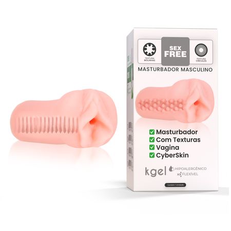 Sexfree Masturbador Vagina Cyberskin com Texturas de Círculos K-Import e Export