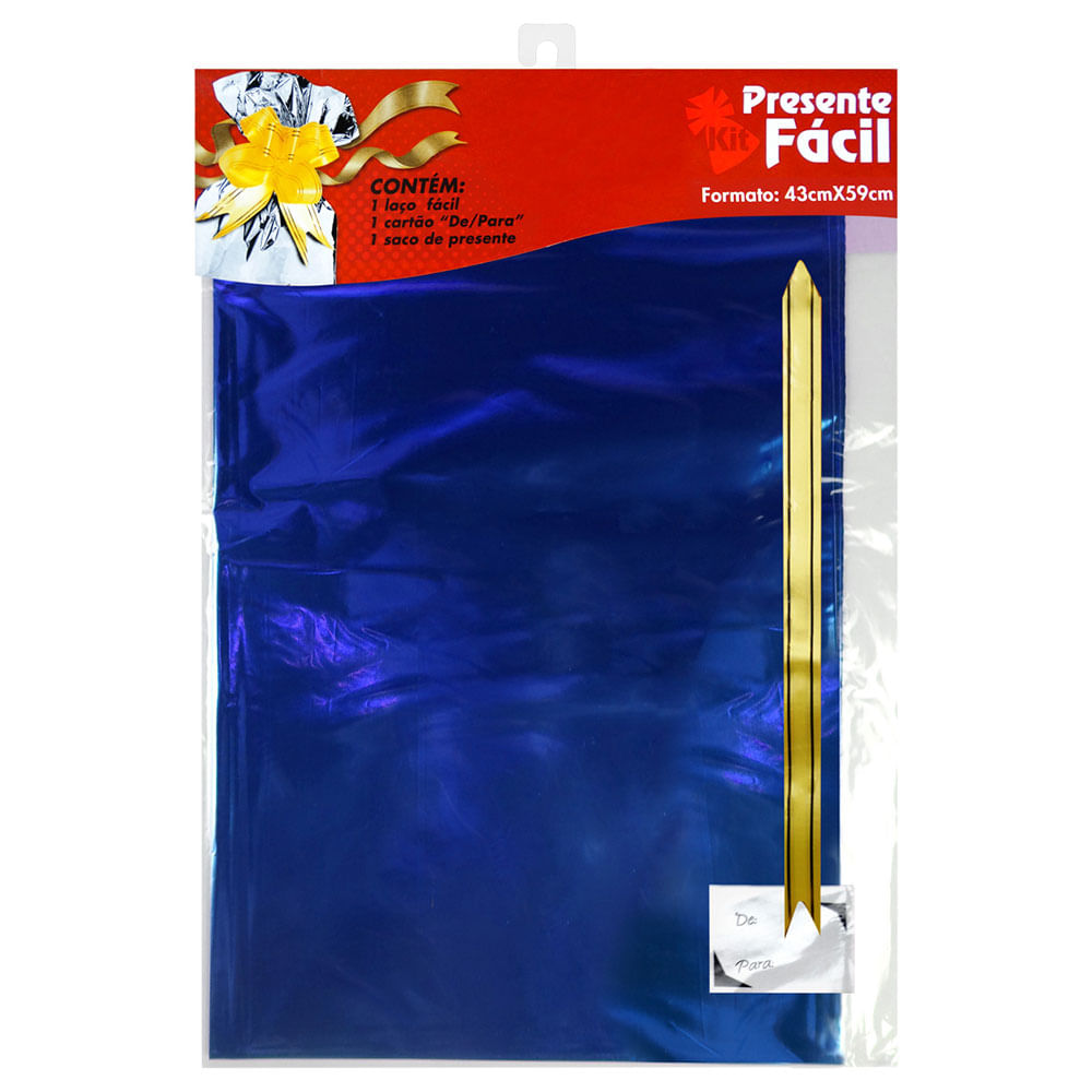 Kit Presente Fácil Metalizado 43x59 com 1 unidade Gala Embalagens Kit Presente Fácil Metalizado 43x59 com 1 unidade Gala Embalagens