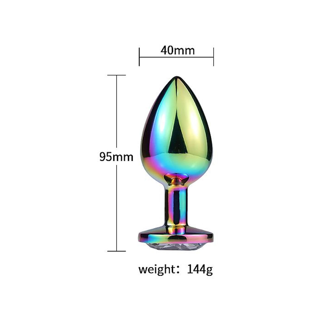 Plug Anal de Aço com Pedra de Cristal Tamanho G Sexy Import Plug Anal de Aço com Pedra de Cristal Tamanho G Sexy Import