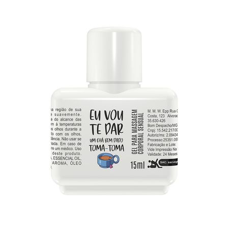Eu Vou Te Dar um Chá Bem Dado Toma-Toma Lubrificante Comestível 15ml Segred Love
