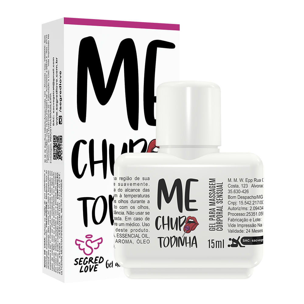 Me Chupa Todinha Lubrificante Beijável 15ml Segred Love Me Chupa Todinha Lubrificante Beijável 15ml Segred Love