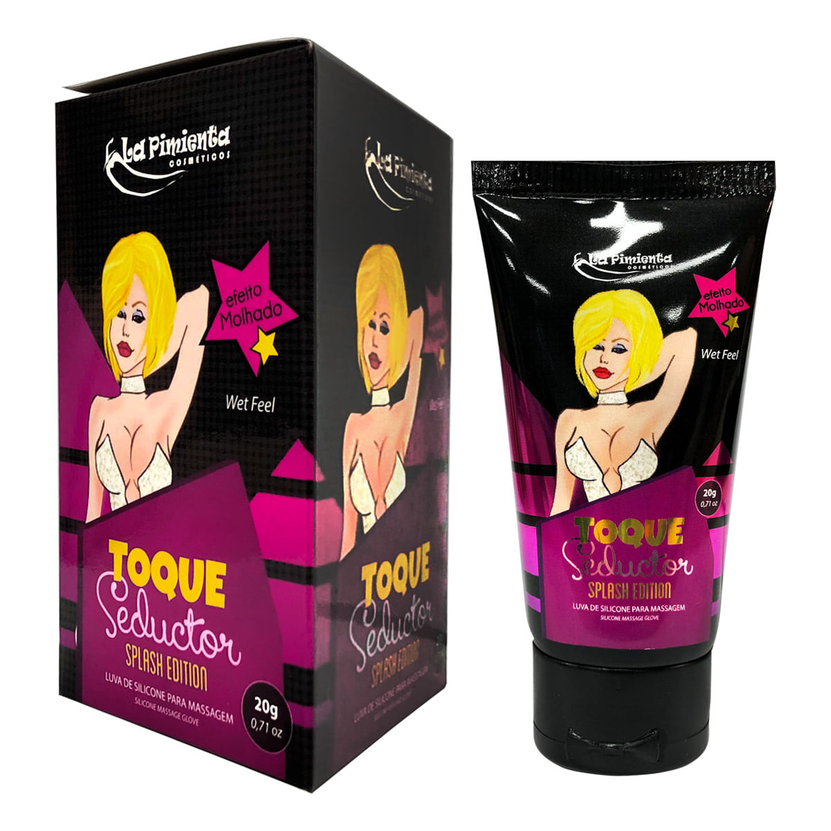 Splash Edition Toque Seductor Luva de Silicone para Massagem Efeito Molhado La Pimienta Splash Edition Toque Seductor Luva de Silicone para Massagem Efeito Molhado La Pimienta