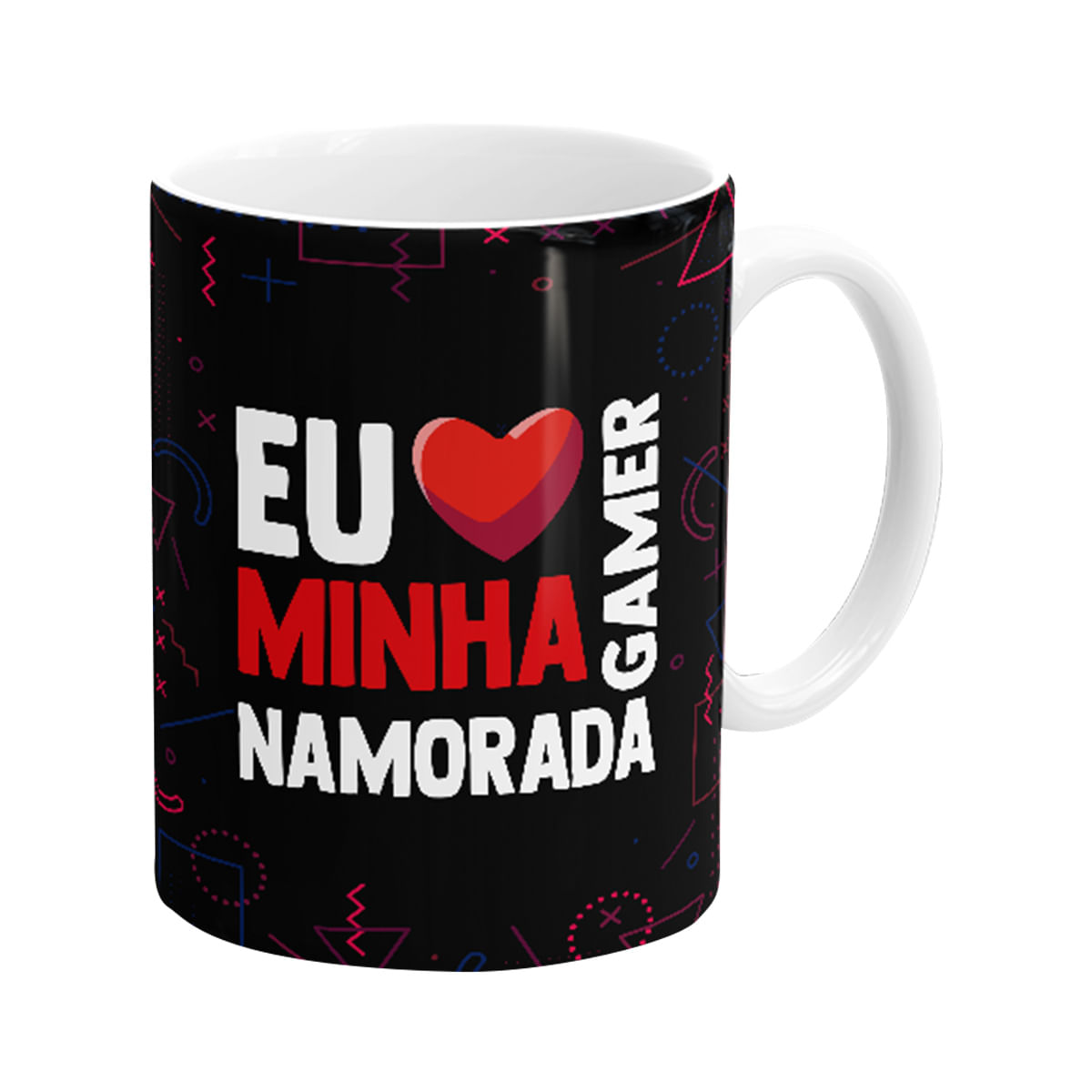 Caneca em Porcelana Eu Amo Minha Namorada 330ml Sude Presentes