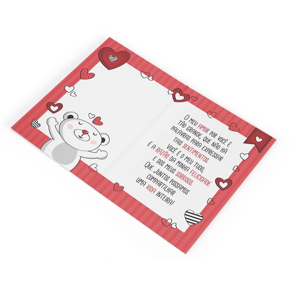Cartão Romântico Urso Eu Amo Você Sude Presentes