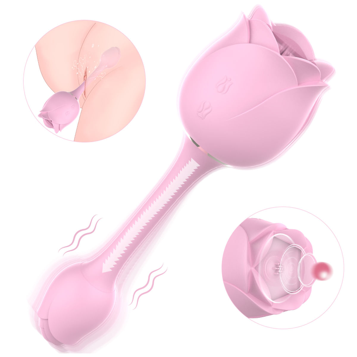 S-Hande Immortal Flower 3 Estimulador Formato Rosa com 9 Modos de Ondas de Pressão Sexy Import