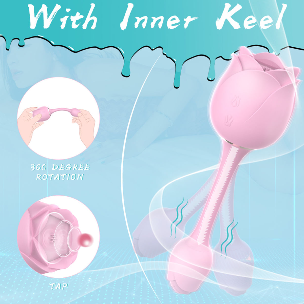 S-Hande Immortal Flower 3 Estimulador Formato Rosa com 9 Modos de Ondas de Pressão Sexy Import