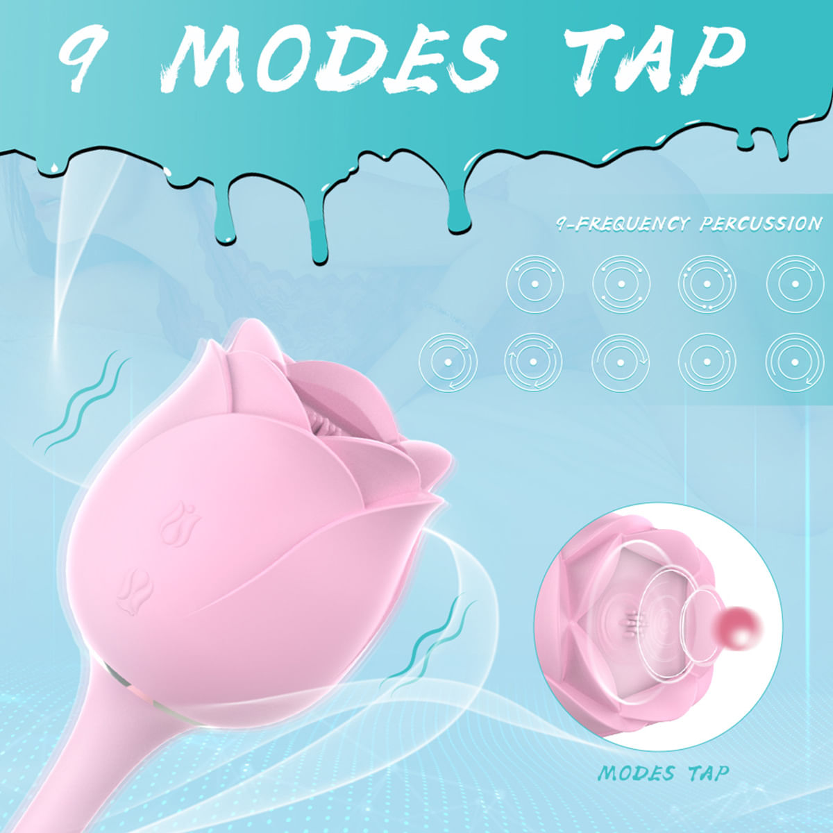 S-Hande Immortal Flower 3 Estimulador Formato Rosa com 9 Modos de Ondas de Pressão Sexy Import