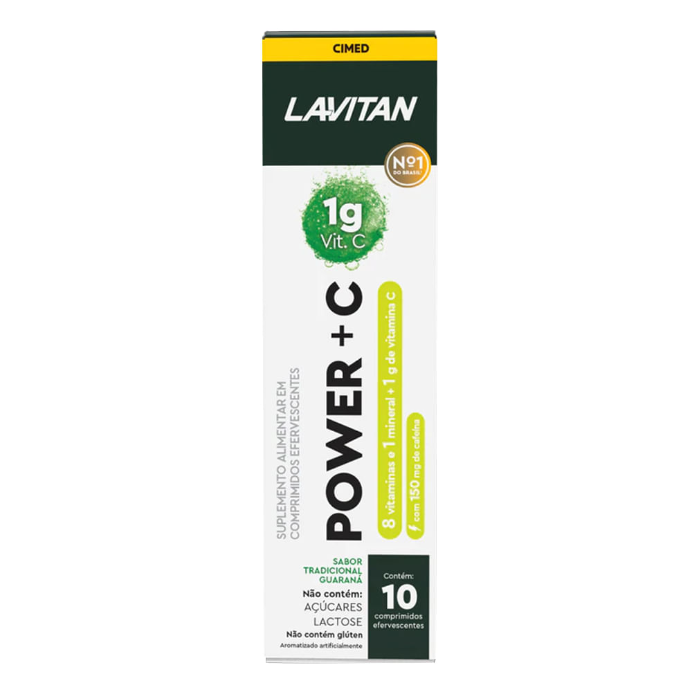 Power + C Suplemento Alimentar Efervescentes Lavitan com 10 Comprimidos Cimed