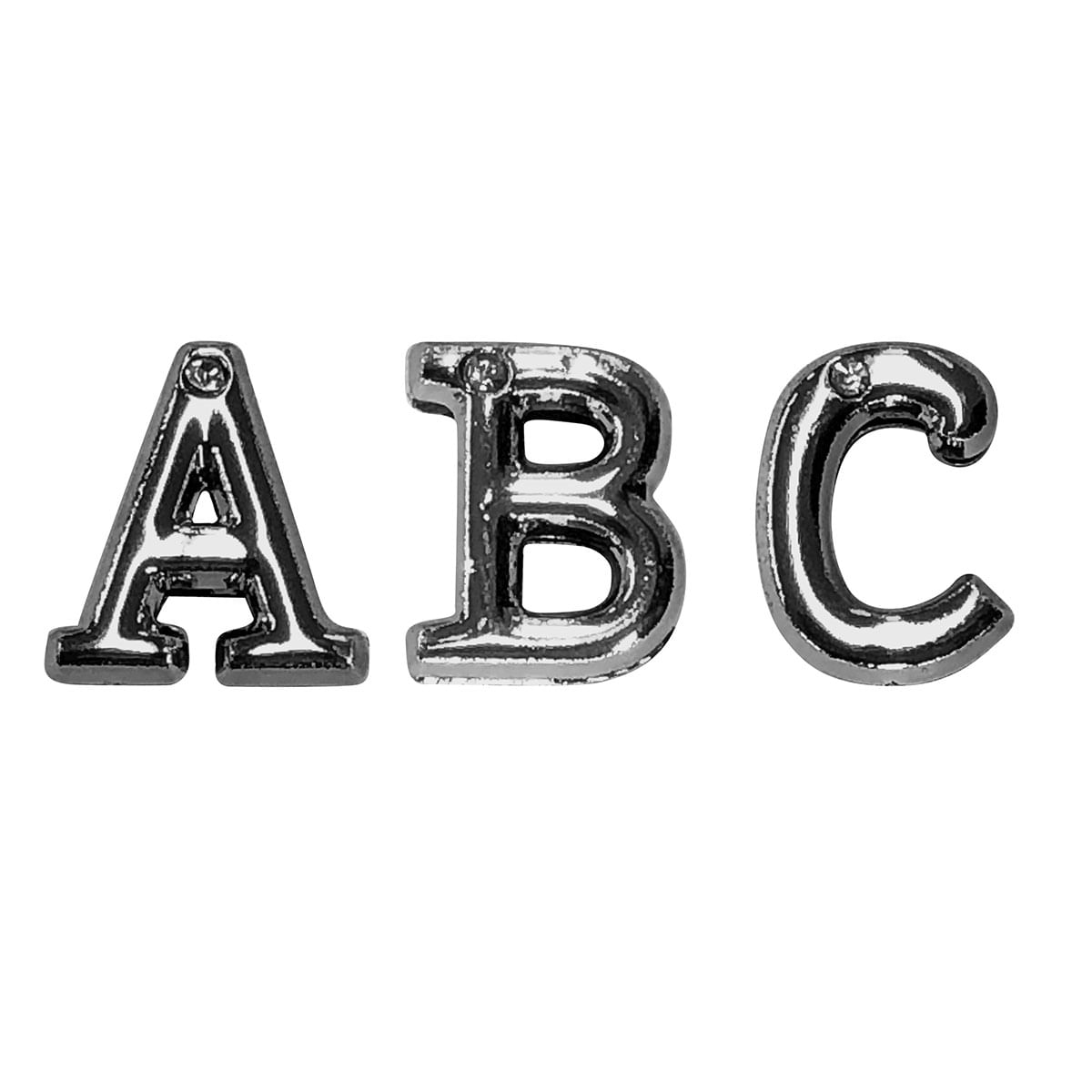 Letras em Metal Ônix com Strass para Personalização do Plug ABC Hard
