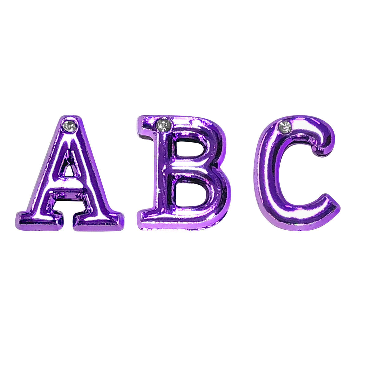 Letras Roxa com Strass para Personalização do Plug ABC Hard