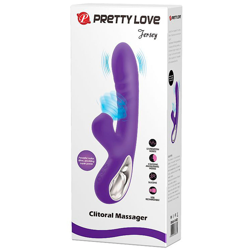 Jersey Pretty Love Vibrador com Estimulador com 12 Modos de Vibração Sexy Import