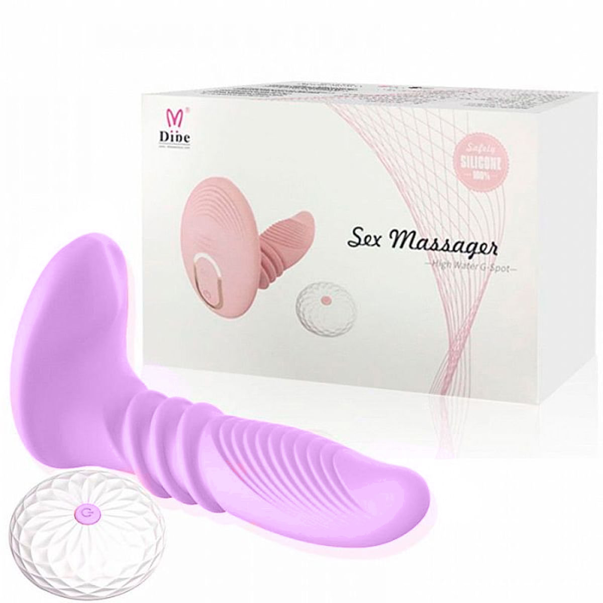 Dibe Sex Massager Vibrador com 7 Modos de Vibração e Aquecimento com Controle Remoto Sexy Import