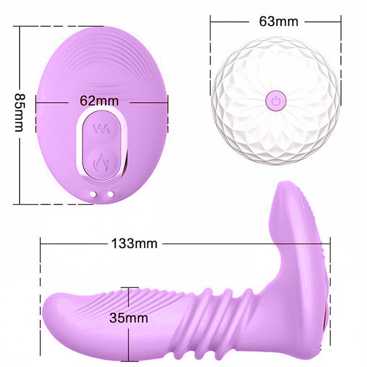 Dibe Sex Massager Vibrador com 7 Modos de Vibração e Aquecimento com Controle Remoto Sexy Import
