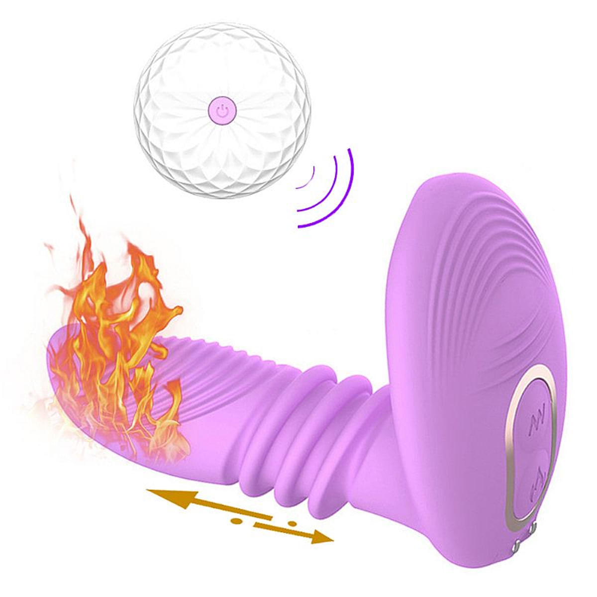 Dibe Sex Massager Vibrador com 7 Modos de Vibração e Aquecimento com Controle Remoto Sexy Import