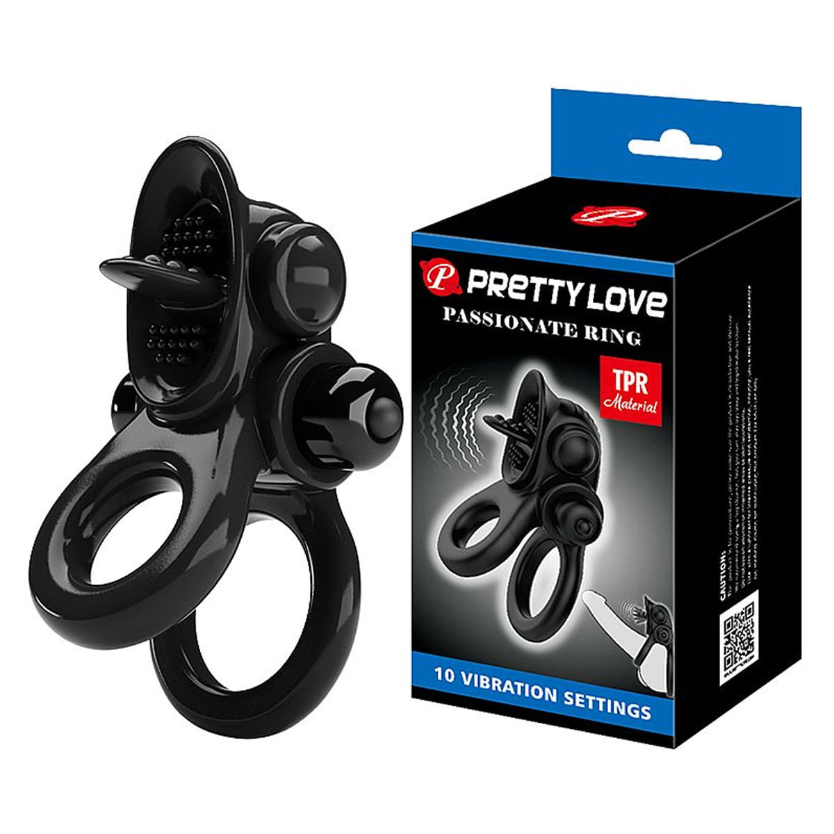 Pretty Love Passionate Ring Anel Peniano Duplo com Vibrador Sexy Import