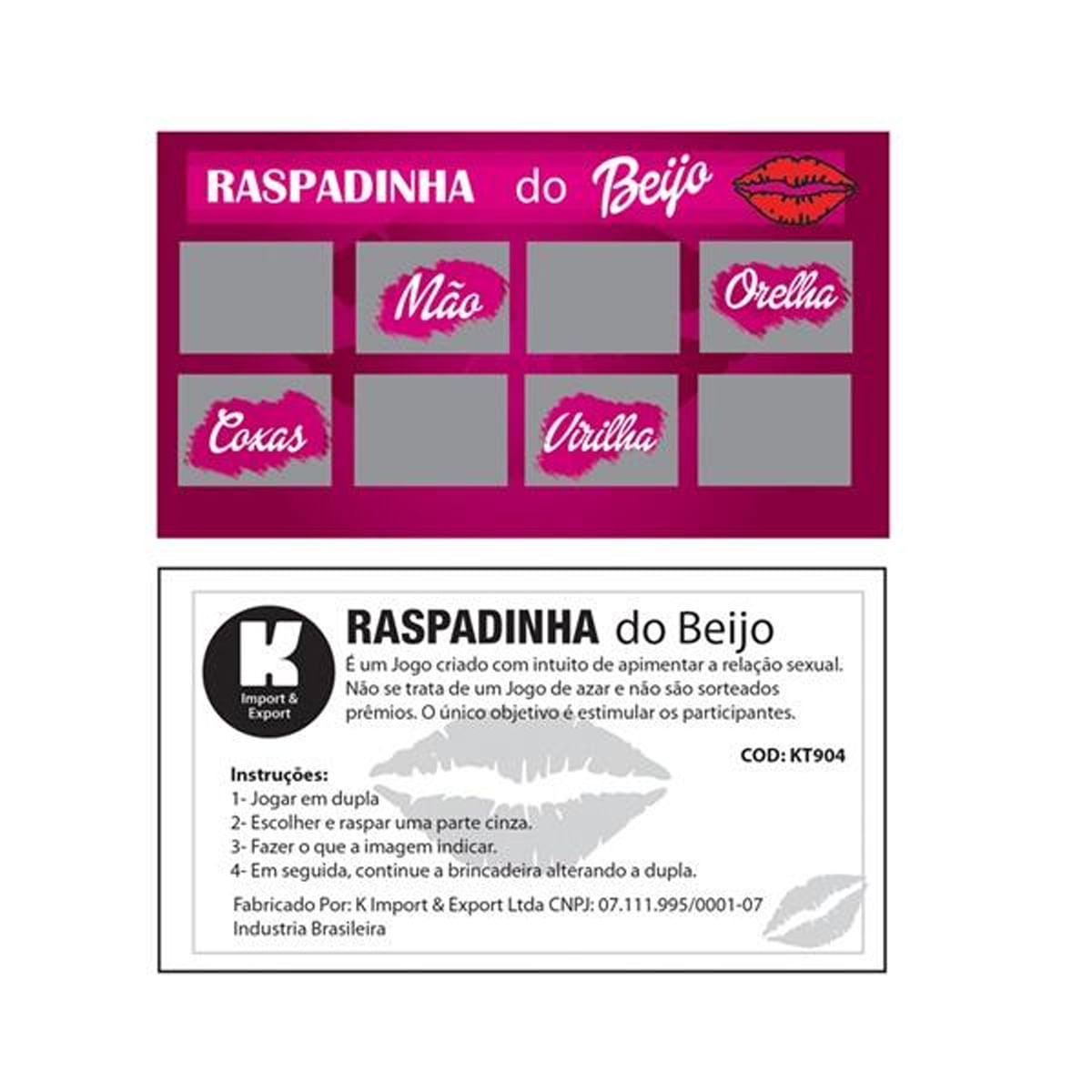 Raspadinha do Beijo Pack com 10 unidades K Import & Export Raspadinha do Beijo Pack com 10 unidades K Import & Export