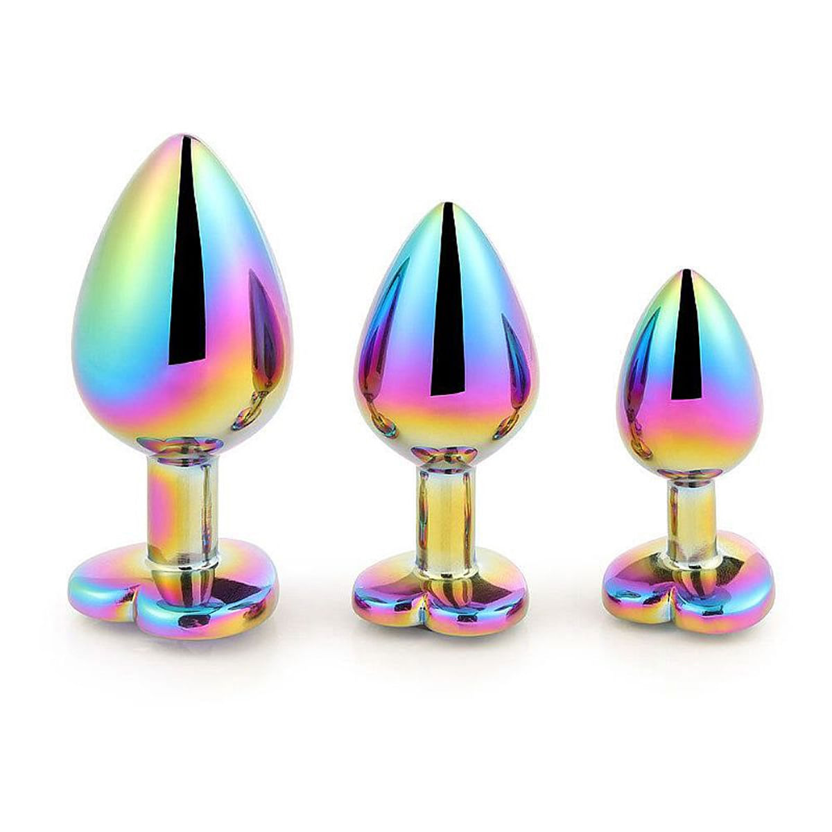 Plug Anal em Ao Colorido Tamanho G com Pedra em Formato de Corao Sexy  Import em 10X Sem Juros