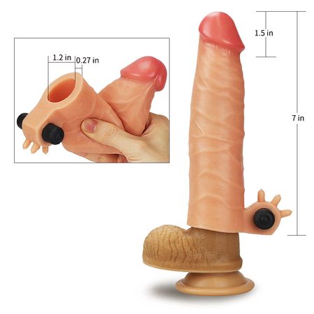 Nature Extender Capa Peniana Extensora com Estimulador Clitoriano e Vibro Vip Mix