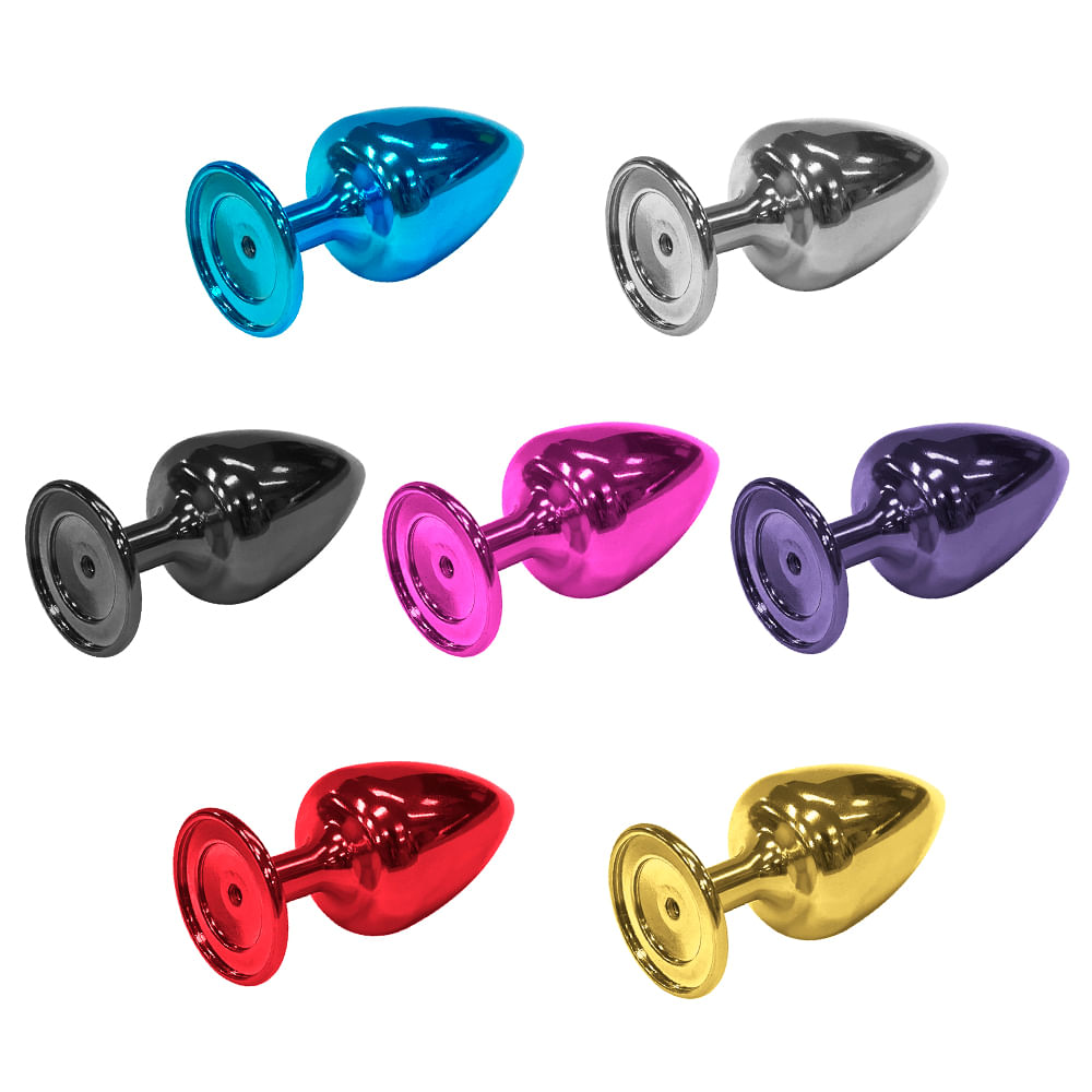 Plug Anal Personalite em Metal Zamac com Pedra Colorida Hard