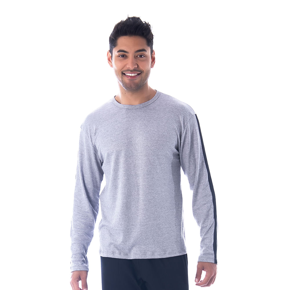 Pijama Canelado Masculino com Manga Longa e Calça em Forro Peluciado Coleção Inverno Victory