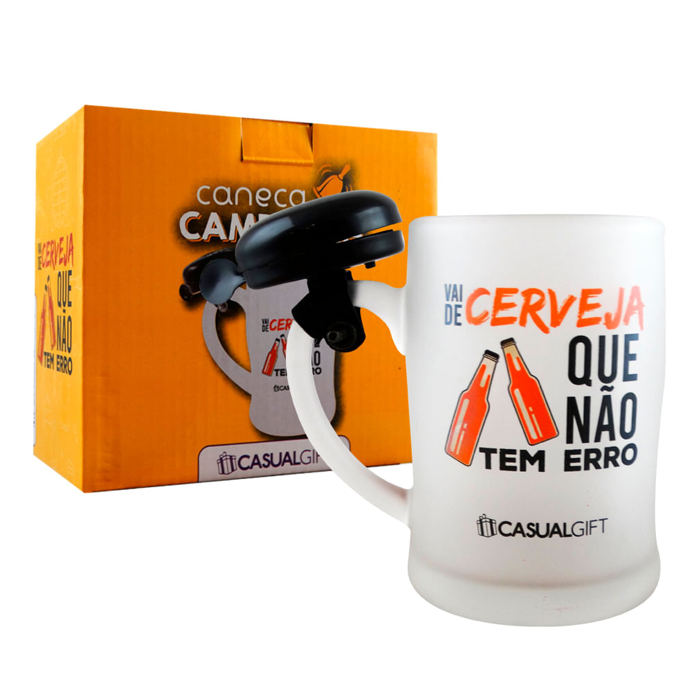 Caneca com Campainha Vai de Cerveja Que Não Tem Erro 400ml Casual Gift Caneca com Campainha Vai de Cerveja Que Não Tem Erro 400ml Casual Gift