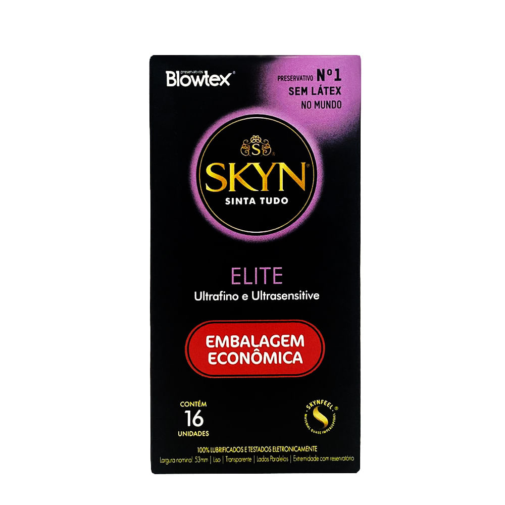 Skyn Original Elite Preservativo Lubrificado sem Látex Ultrafino e Ultrasensitive com 16 unidades Bl
